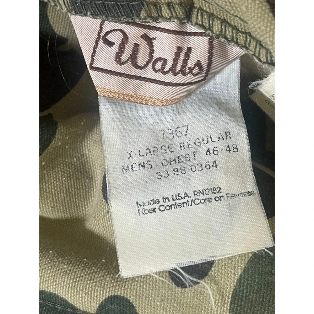80s Walls USA Mens Large Hunting Vest Camo Orange Reversible Insulated Duck
